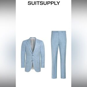 Suit supply light blue perennial lazio suit, like new worn once. 40s, 32” pant
